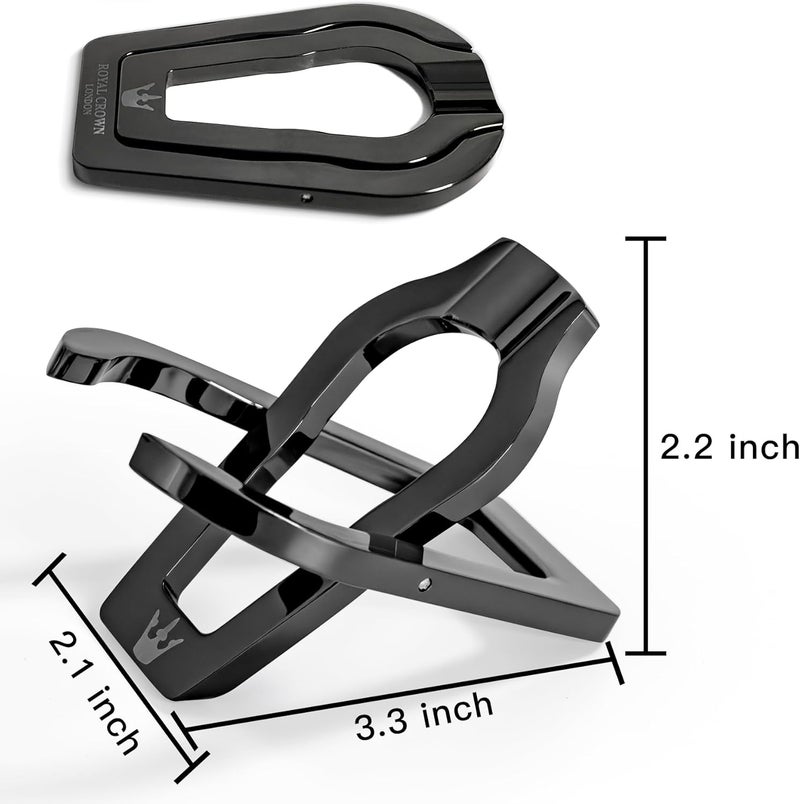 AILE Tobacco Smoking Pipe Stand Holder - Stainless Steel Portable Foldable - For Single Pipe(black) - Image 2